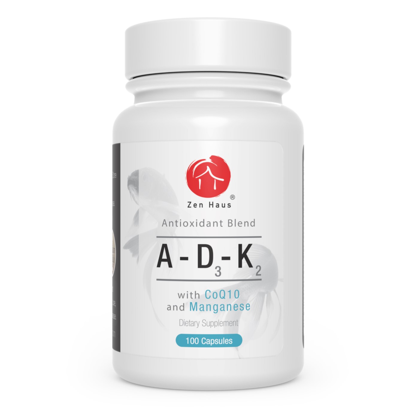 Zen Haus ADK D3/K2 Complex - Vitamin A, Vitamin D3, Vitamin K2, CoQ10, Manganese, Boron, Vitamin E, L-Leucine, Alpha Lipoic Acid, Antioxidants - 100 Capsules