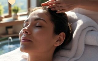 woman enjoying spa treatment for longevity