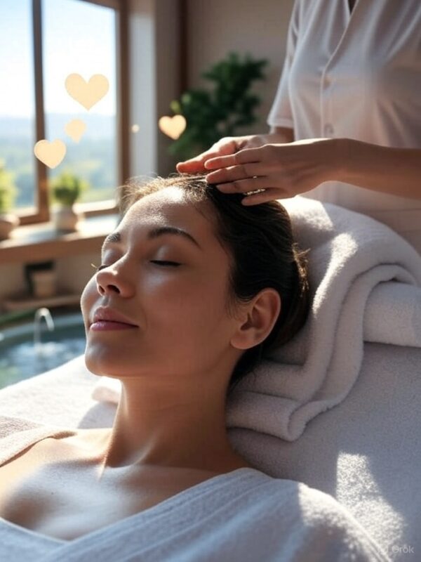 woman enjoying spa treatment for longevity